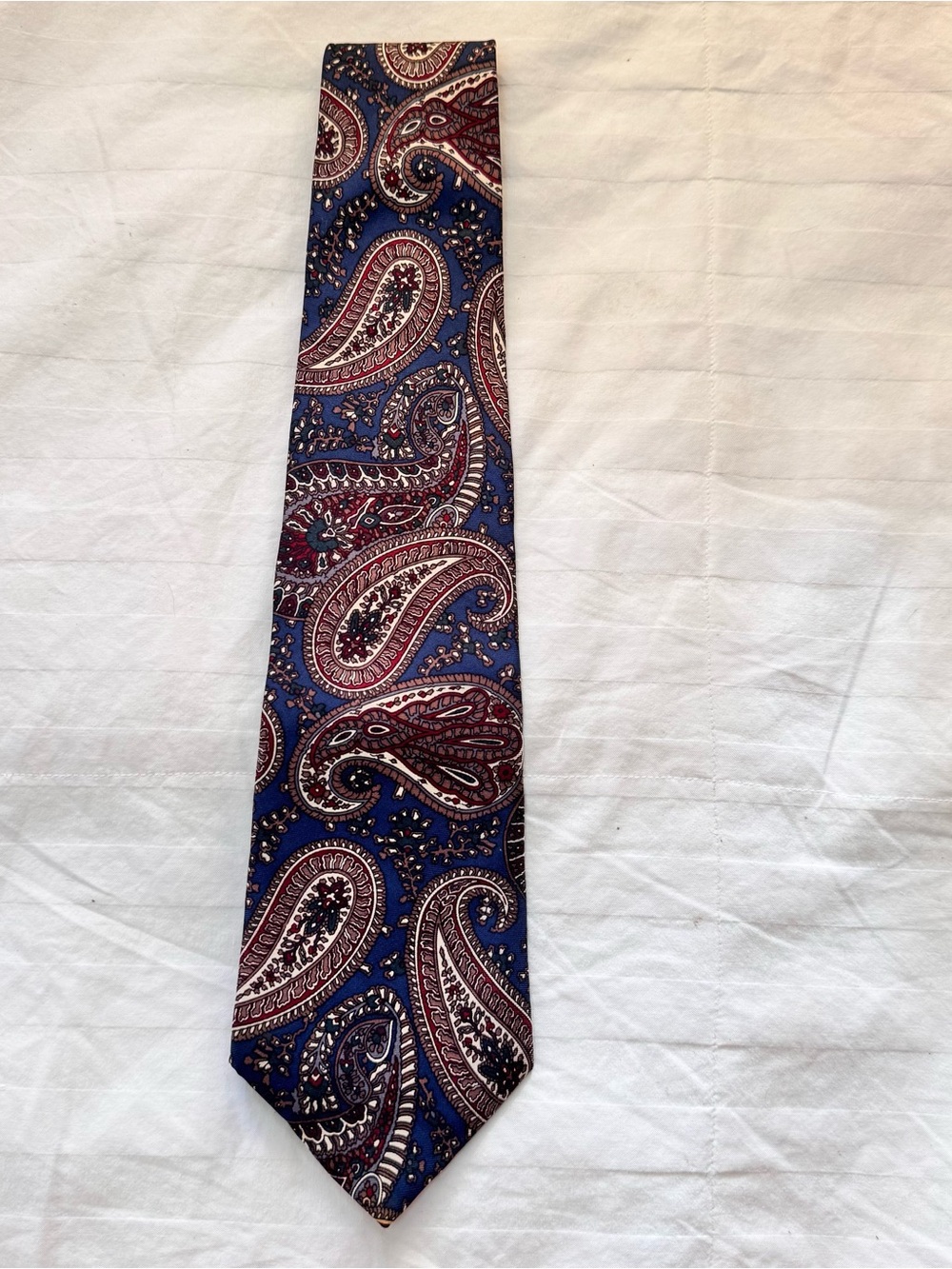 Classic Paisley Men's Tie in Navy and Burgundy